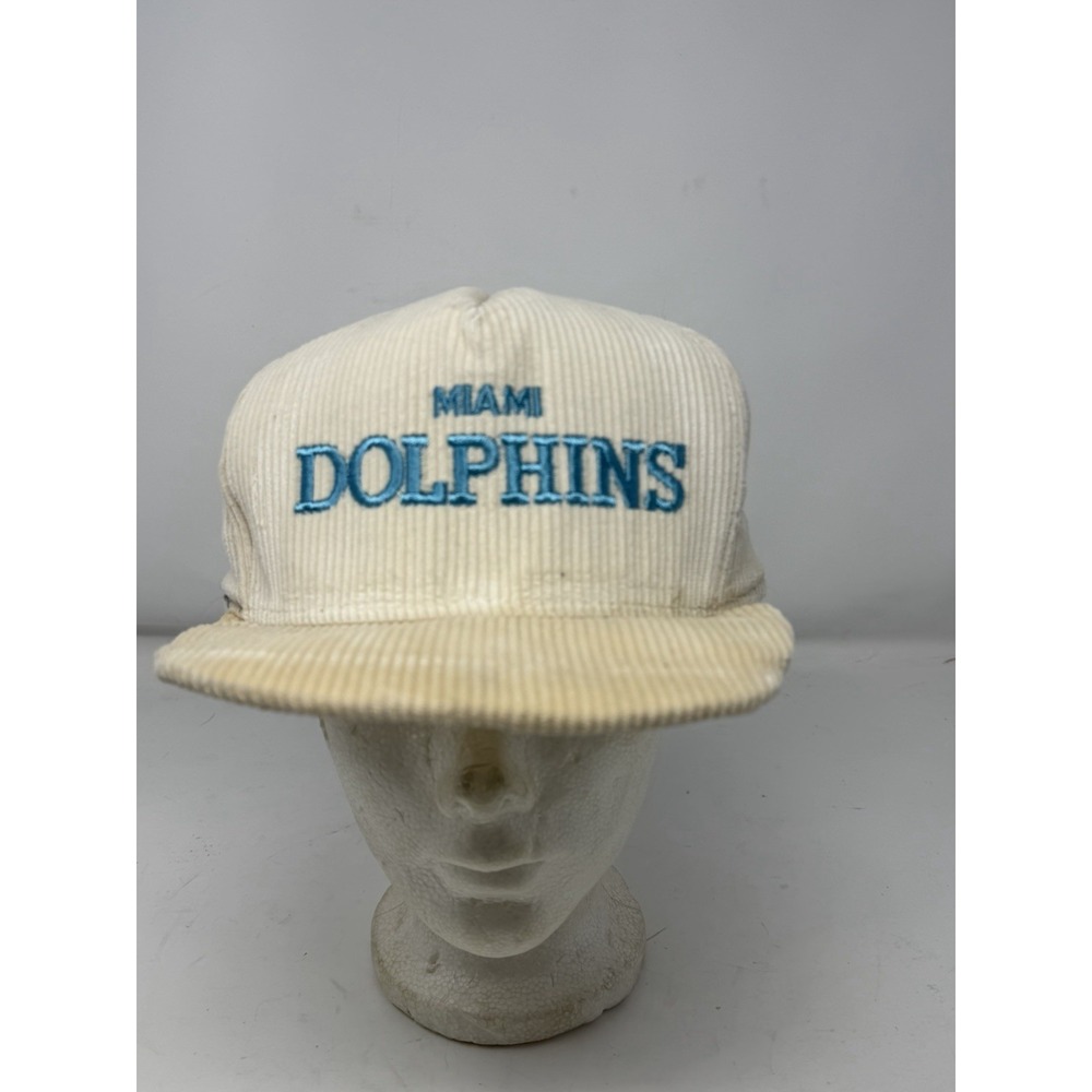 Vintage Miami Dolphins Corduroy‎ Script Snapback Hat Made in USA Licensed NFL